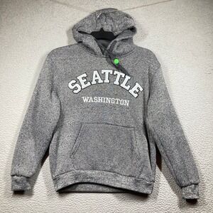 Seattle Washington Hoodie Adult Small Grey Marled Souvenir Pullover Sweatshirt